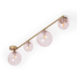 Efectoled - plafonnier m�tal et verre moonlight brass 4 spots rose