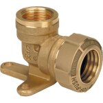 Effebi - coude applique - diam�tre 25 mm vers 15 x 21 - laiton - pour tube pe 1007p504pfb