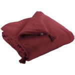 L'effet papillon - edredon double gaze de coton luxe 150 x 150 cm gaia bordeaux