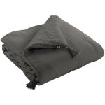 L'effet papillon - edredon gaze de coton 150 x 150 cm gris anthracite
