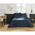 L'effet papillon - housse de couette 100% coton luxe 57 fils 200 x 200 cm agathe bleu L'effet papillon - housse de couette 100% coton luxe 57 fils 200 x 200 cm agathe bleu
