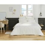 L'effet papillon - housse de couette 100% coton turc 57 fils 260 x 240 cm agathe blanc L'effet papillon - housse de couette 100% coton turc 57 fils 260 x 240 cm agathe blanc