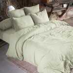 L'effet papillon - housse de couette double gaze de coton 260 x 240 cm ? gaia vert d'eau