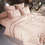 L'effet papillon - housse de couette 200 x 200 cm en double gaze de coton ? rose guimauve