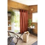 L'effet papillon - rideau 100% coton pr�lav� 140 x 260 cm kala orange terracotta