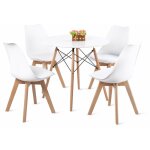 Eggree - lot de 4 chaises design contemporain nordique scandinave blanc, chaises de cuisine en bois Eggree - lot de 4 chaises design contemporain nordique scandinave blanc, chaises de cuisine en bois