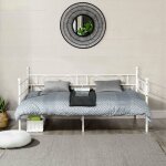 Canap - lit simple en mtal - 90x190 cm - blanc