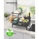 �gouttoir � vaisselle, 2 niveaux, support d'assiette, porte - couverts, bec rotatif, 31 x 42 x 36, 5 ...