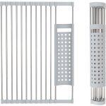 �gouttoir � vaisselle en acier inoxydable enroulable et pliable, � poser sur le plan de travail, pour ...