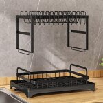 �gouttoir � vaisselle de comptoir � 2 niveaux avec plateau �gouttoir, porte - ustensiles, �gouttage automatiqu ...