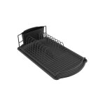 Egouttoir  vaisselle avec plateau en acier noir mat msv