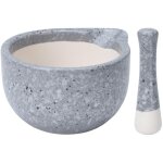Mortier de cuisine avec pilon, céramique, blanc Mortier de cuisine avec pilon, céramique, blanc