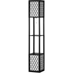 Lampadaire 26x26x156 cm, lampadaire de chambre, avec tagre et lampe double, 40w, e27, interrupteur ...