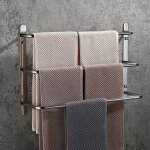 Einemgeld - porte - serviettes mural, en acier inoxydable 304, �tag�re / fixation murale, � 3 barres, ...