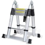 Einfeben 1, 9m + 1, 9m echelle tlescopique portable multifonctions aluminium pliable avec sac de transport ...