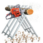 Einfeben - chevalet de sciage galvanis� avec poign�es et engrenage basculante r�glable porte b�che