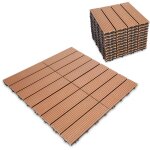 Dalles de terrasse en bois composite wpc lot de 11 dalles de jardin piscine dalle clipsable pour terrasse ...