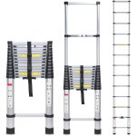 Jopassy - einfeben echelle tlescopique 5m alu argent escabeau polyvalent jusqu' 150kg