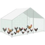 Einfeben - enclos pour poulailler en acier galvanis. toit impermable et anti uv. porte avec loquet. ...