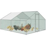 Einfeben - enclos pour poulailler en acier galvanis. toit impermable et anti uv. porte avec loquet. ...