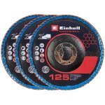 Einhell - set 3 disques abrasifs pour meuleuse 125mm (grain 60, lamelles incurves)
