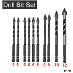 Ej. life lot de 10 forets en carbure de tungstne pour pierre, carrelage, brique, cramique, verre, mtal, ...