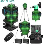 Ej. life - niveau laser 16 lignes ip54 niveau  bulle, batterie x 2, avec trpied tlescopique pour pose ...
