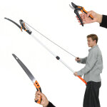 �lagueur t�lescopique - outsunny - 2 en 1 scie et s�cateur - manche extensible - aluminium - 2 - 3m - ...