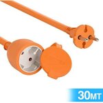Electraline 01357 rallonge prolongateur gardin 30 mt avec clapet - section 2x1, 5 mm� orange