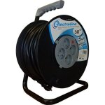 Electraline 20867017g rallonge prolongateur electrique 30 m avec enrouleur 4 prises 16 a section 3g1, ...