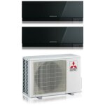 Mitsubishi electric - dual split rversible climatiseur srie kirigamine zen black msz - ef 7 + 7 avec ...