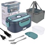 Electric lunch box food heater, 3 in 1 60w high - power portable microwave for car and home - 12v 24v ...