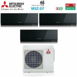 Trial split rversible climatiseur srie kirigamine zen black msz - ef 7 + 7 + 7 avec mxz - 3f54vf r ...