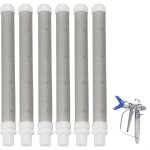 �l�ments de filtre pour pistolet � peinture airless, lot de 6 pi�ces, 60 mesh en acier inoxydable pour ...