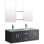 Eliteshopping - meuble de salle de bain noir 151 cm lavabo inclus ? ginger