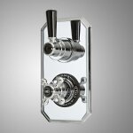 Elizabeth - kit de douche rétro - mitigeur de douche thermostatique rétro encastré - chromé et noir - ... Elizabeth - kit de douche rétro - mitigeur de douche thermostatique rétro encastré - chromé et noir - ...