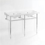 Hudson reed - elizabeth - lavabo sur pieds double vasque rtro avec pieds chrom
