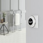 Elizabeth - sche - serviettes mixte rtro sur pieds blanc avec thermostat wi - fi ? 93cm x 45cm - hudson ...