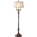 Elstead - gibson - lampadaire � 4 ampoules, brun antique, e27