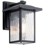 Elstead kichler cappanna petite lanterne murale d'extrieur traditionnelle noire texture ip44 1x e27 ...