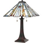 Elstead quoizel maybeck lampe de table tiffany valiant bronze