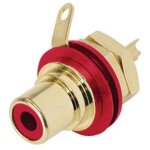 Embase phono (rca) - contacts dor�s - rouge - rean