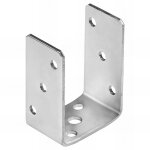 Fixtout - embase pied de poteau en u zingue  visser - 81 x 120 x 5 mm