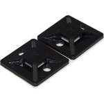 Embase pour serre - c�bles autoadh�sive noire 19. 5mm x 19, 5 mm, � fixation 3. 9mm ( prix pour sachet ...
