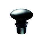 Embout de chapeau chinois male conduit de cheminee, tuyau 80 mm en acier inoxydable peint noir granules ...