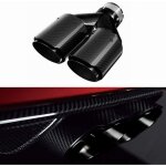 Embout d'échappement double de voiture en fibre de carbone tuyau d'échappement noir extrémité arrière ... Embout d'échappement double de voiture en fibre de carbone tuyau d'échappement noir extrémité arrière ...