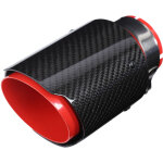 Embout d'�chappement universel, finition fibre de carbone brillante, rouge, entr�e droite 2, 5 pouces, ...