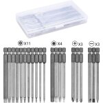 Embouts de tournevis 21 pièces, embout de vissage magnetique 100mm long, torx t6 - t40, hexagonal 3mm ... Embouts de tournevis 21 pièces, embout de vissage magnetique 100mm long, torx t6 - t40, hexagonal 3mm ...