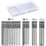 Embouts de tournevis 21 pi�ces, embout de vissage magnetique 100mm long, torx t6 - t40, hexagonal 3mm ...