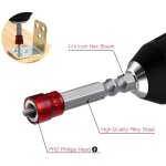 Embout de tournevis magn�tique ph2 phillips, tige hexagonale 1 / 4 pouce, porte - tournevis annulaire ...